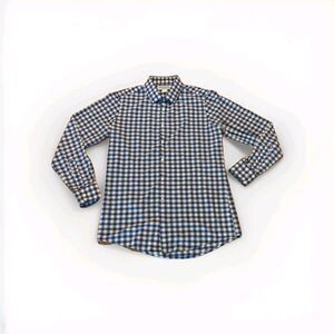 Mizzen+Main Button Up Shirt Mens Large Blue White Leeward Performance Trim Fit